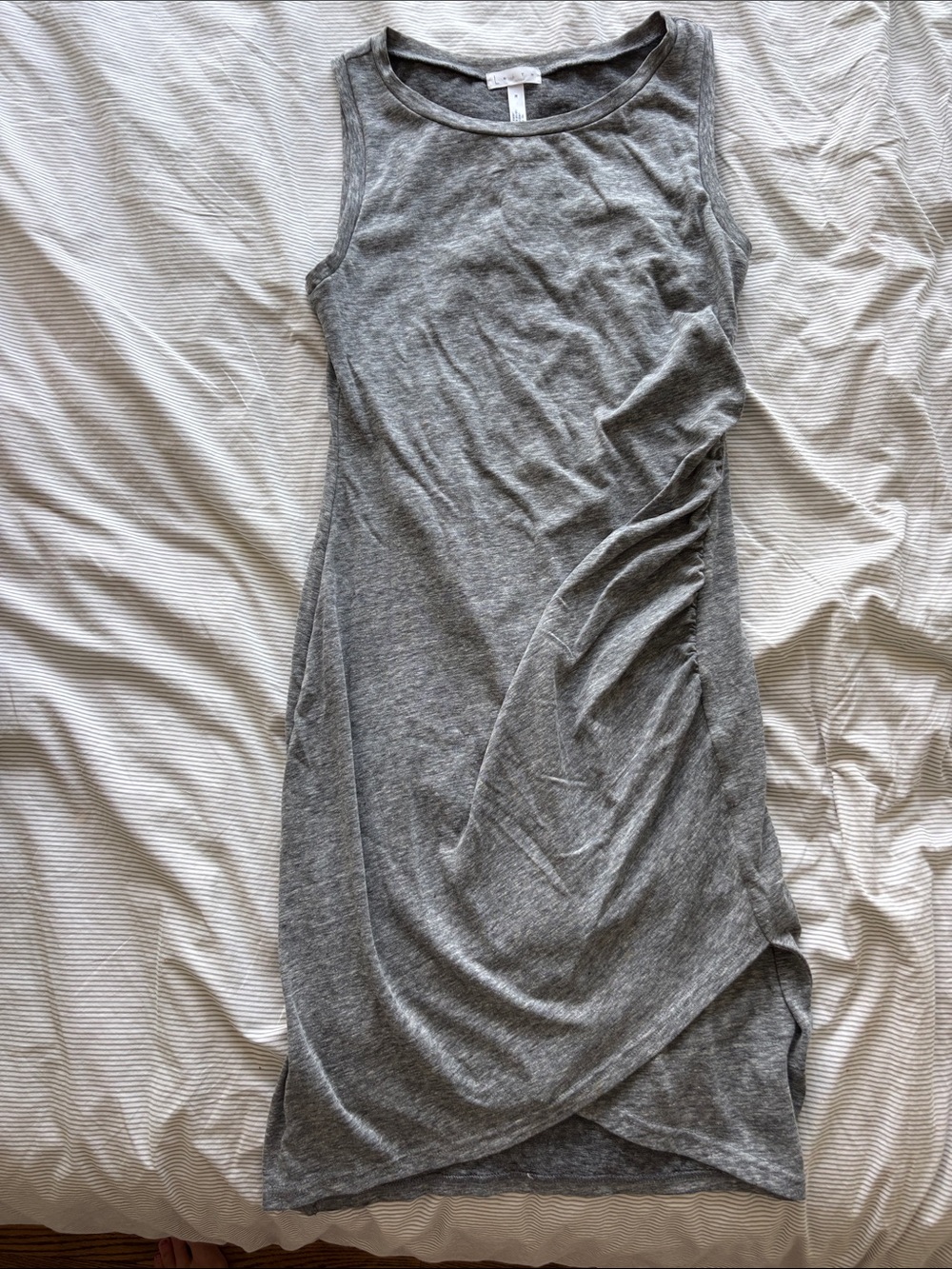 Leith grey Sleeveless Ruched Side Knit Dress